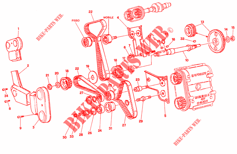 DISTRIBUTION pour Ducati 916 1995