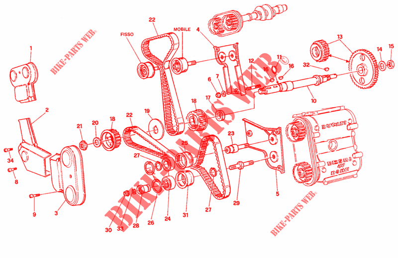DISTRIBUTION pour Ducati 916 1997