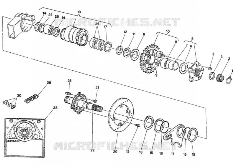 MOYEU DE ROUE - CHAINE - DISQUE ARRIERE Ducati Moto Superbike 1996 916 SENNA  916 SENNA