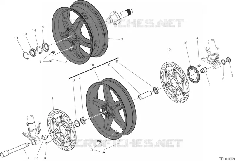 ROUES AVANT ET ARRIERE Ducati Moto Superbike 2017 1299 Panigale Superleggera  1299 Panigale Superleggera
