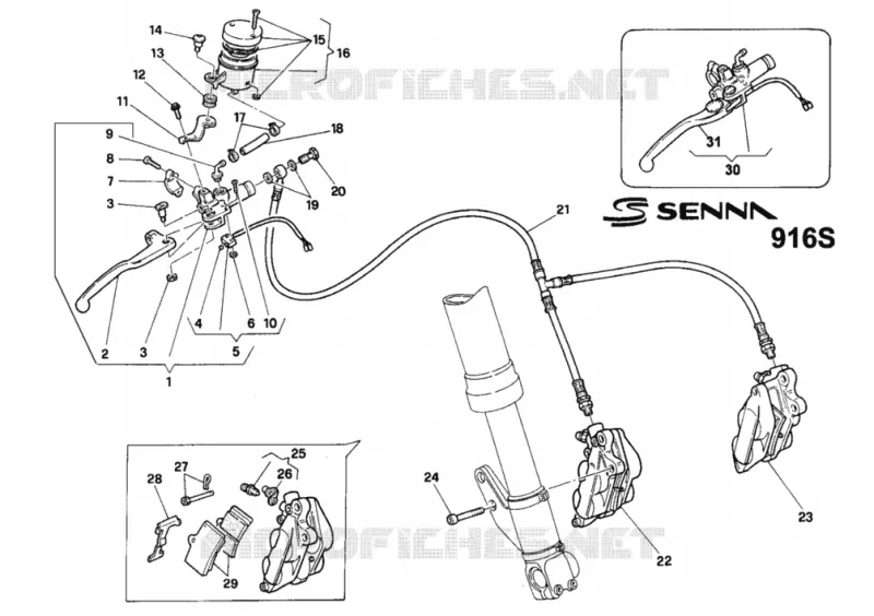 SYSTÈME DE FREIN AVANT Ducati Moto Superbike 1997 916 SENNA  916 SENNA
