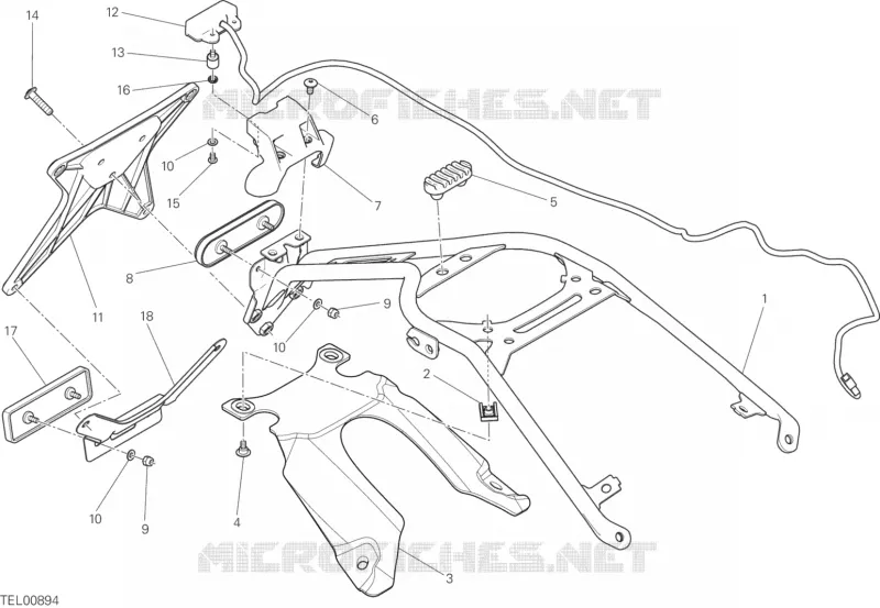 SUPPORT DE PLAQUE D'IMMATRICULATION Ducati Moto Scrambler 2015 Scrambler Classic 800  Scrambler Classic 800
