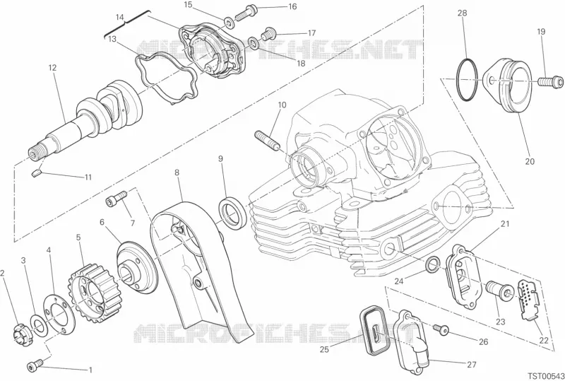 CULASSE VERTICALE - DISTRIBUTION Ducati Moto Scrambler 2015 Scrambler Icon 800  Scrambler Icon 800