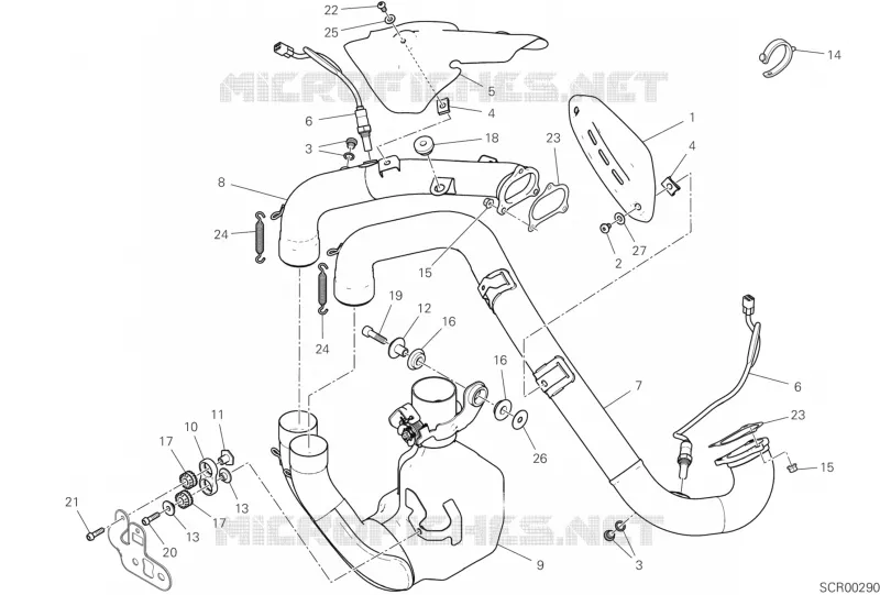 COLLECTEUR D'ECHAPPEMENT Ducati Moto Hypermotard 2020 Hypermotard 950  Hypermotard 950