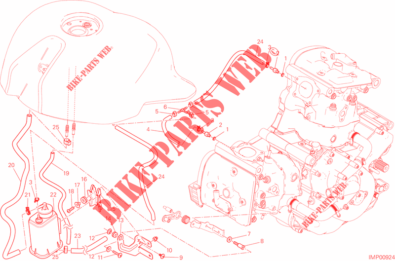 EVAPORATIVE EMISSION SYSTEM (EVAP) pour Ducati Monster 821 2015
