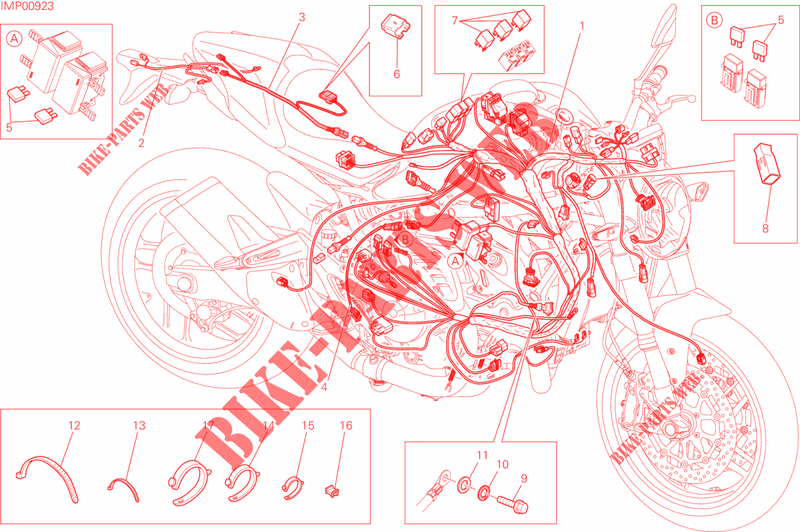 FAISCEAU ELECTRIQUE pour Ducati Monster 821 2015