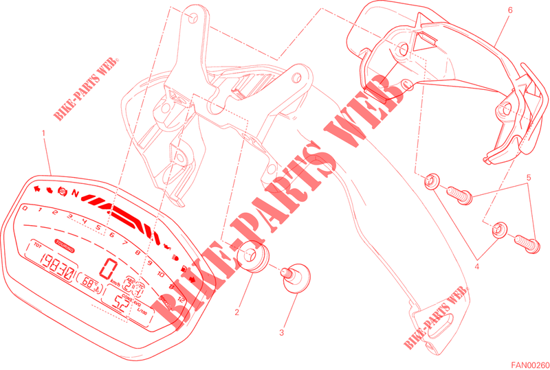 TABLEAU DE BORD pour Ducati Monster 821 2015