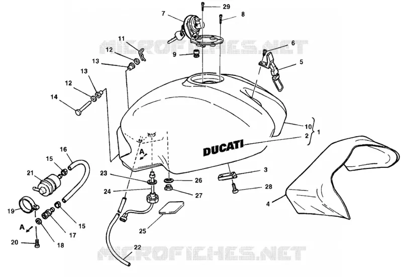 RESERVOIR D'ESSENCE Ducati Moto Monster 1998 Monster 750  Monster 750