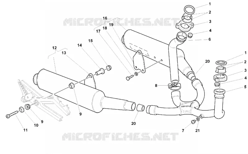 SYSTEME D'ECHAPPEMENT Ducati Moto Monster 1999 Monster 600 City  Monster 600 City