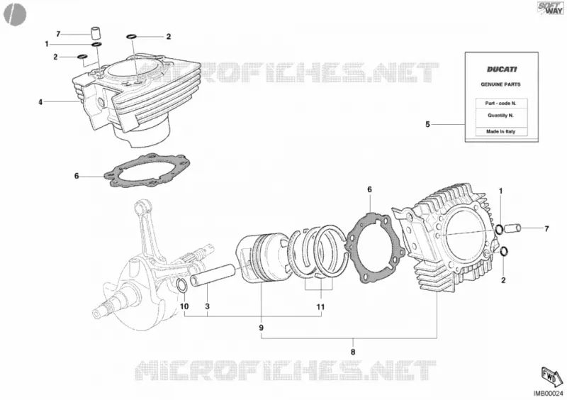 CYLINDRE - PISTON Ducati Moto Monster 2004 Monster 400  Monster 400
