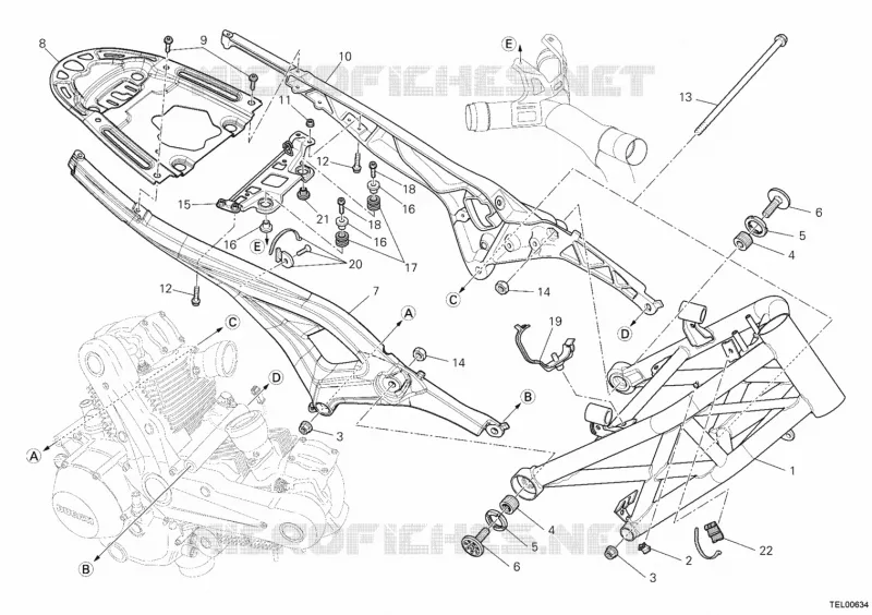 CADRE Ducati Moto Monster 2012 Monster 696 ABS  Monster 696 ABS