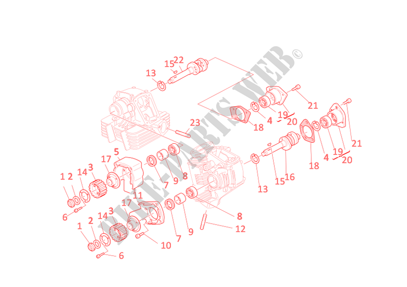 CULASSE: SYSTÈME DE DISTRIBUTION pour Ducati Monster 620 2006