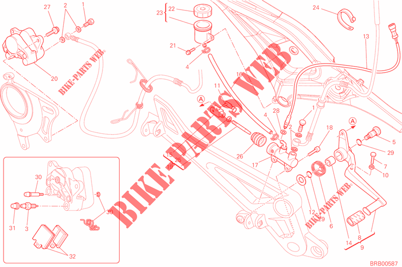 SYSTÈME DE FREIN ARRIERE pour Ducati Monster 796 ABS 2013