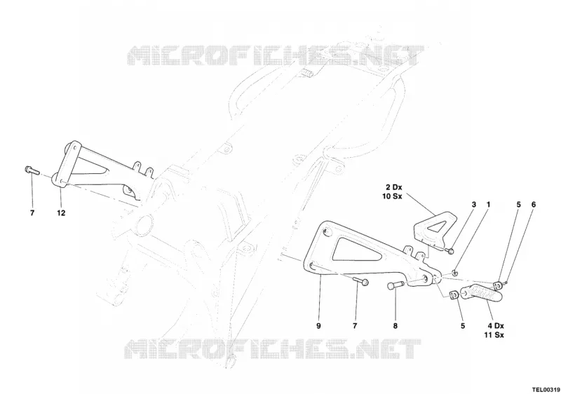 REPOSE-PIEDS ARRIERE Ducati Moto Monster 2006 Monster S2R  Monster S2R