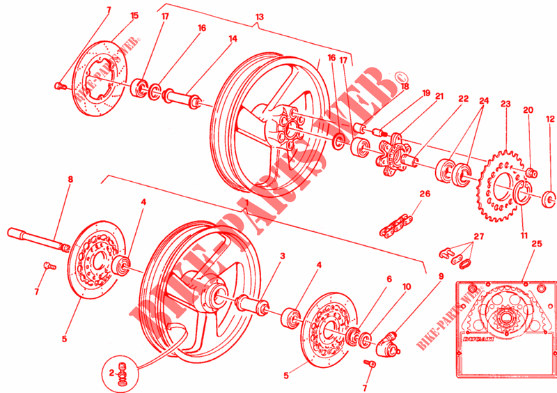 ROUES (DM 009457) pour Ducati 750 SS 1996