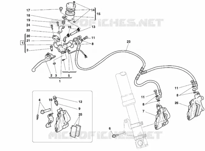 SYSTÈME DE FREIN AVANT Ducati Moto Supersport 1999 750 SS  750 SS