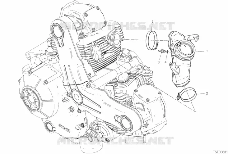 COLLECTEUR D'ADMISSION Ducati Moto Scrambler 2021 Scrambler Icon 800  Scrambler Icon 800