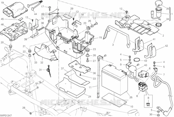 SUPPORT BATTERIE Ducati Moto Scrambler 2021 Scrambler Icon 800  Scrambler Icon 800