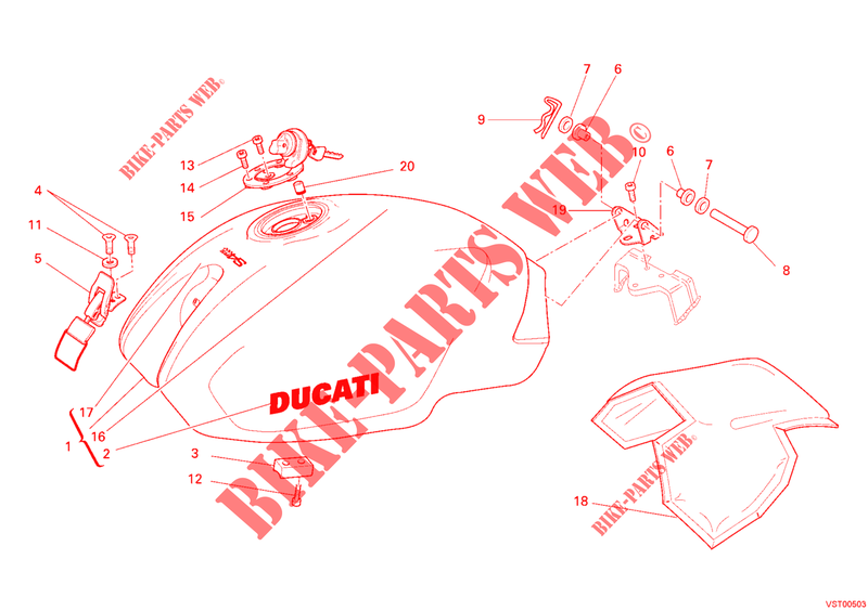 RESERVOIR D'ESSENCE pour Ducati Monster S4RS 2006