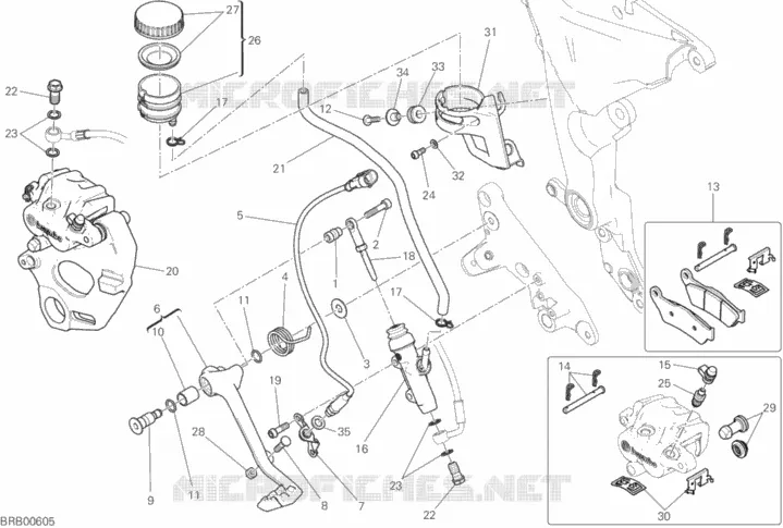 SYSTÈME DE FREIN ARRIERE Ducati Moto Multistrada 2021 Multistrada 950 S Touring  Multistrada 950 S Touring