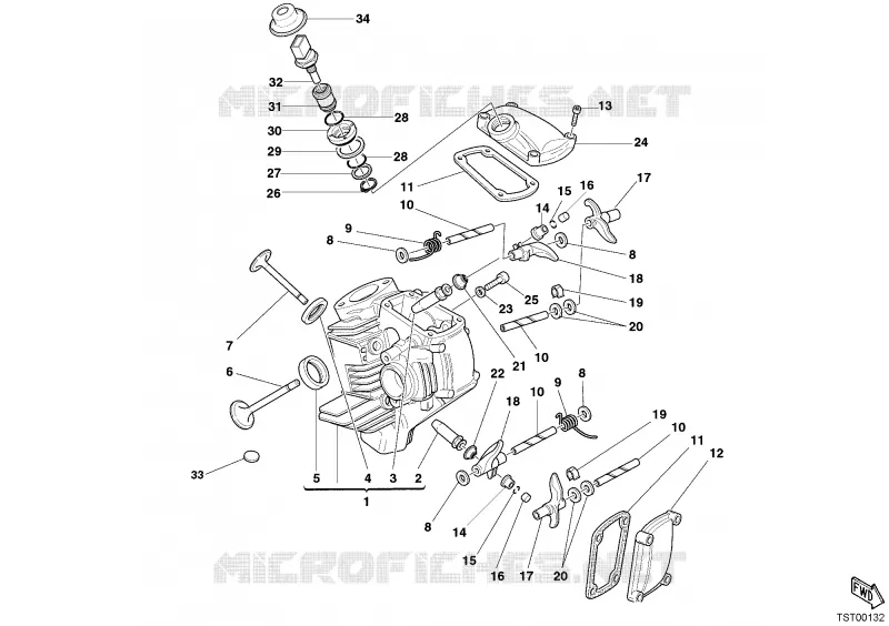 CULASSE HORIZONTALE Ducati Moto Monster 2005 Monster 620  Monster 620