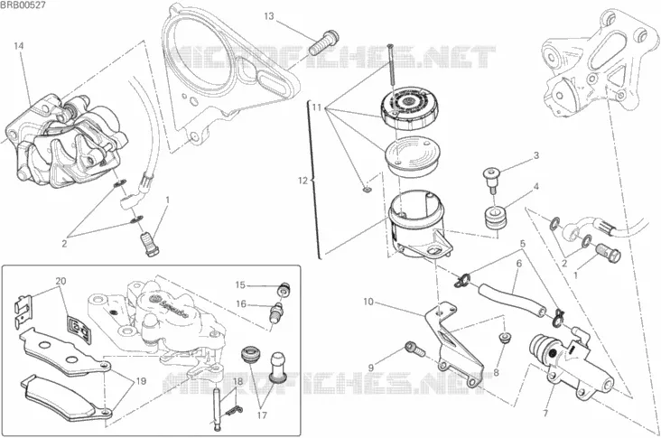 SYSTÈME DE FREIN ARRIERE Ducati Moto Diavel 2021 XDiavel Sport Pack  XDiavel Sport Pack