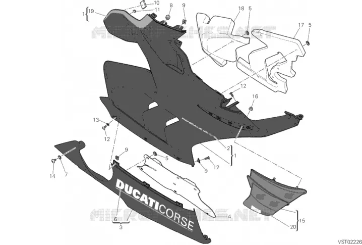 CARÉNAGE DROIT Ducati Moto Superbike 2021 Panigale V4 SP  Panigale V4 SP