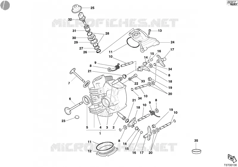 CULASSE HORIZONTALE Ducati Moto Monster 2005 Monster 1000  Monster 1000
