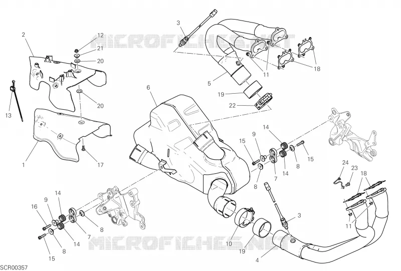 COLLECTEUR D'ECHAPPEMENT Ducati Moto Multistrada 2022 Multistrada V4 Pikes Peak  Multistrada V4 Pikes Peak
