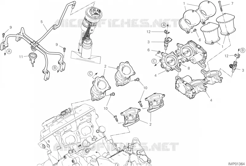 CORPS DE PAPILLON Ducati Moto Multistrada 2022 Multistrada V4  Multistrada V4