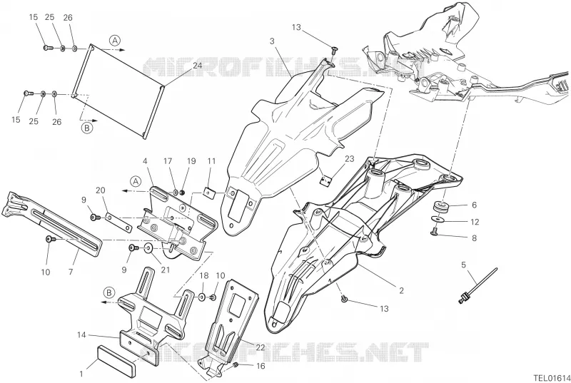 SUPPORT DE PLAQUE D'IMMATRICULATION Ducati Moto Multistrada 2022 Multistrada V4  Multistrada V4