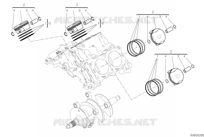 CYLINDRES - PISTONS Ducati Moto Multistrada 2022 Multistrada V4 S Travel Radar  Multistrada V4 S Travel Radar