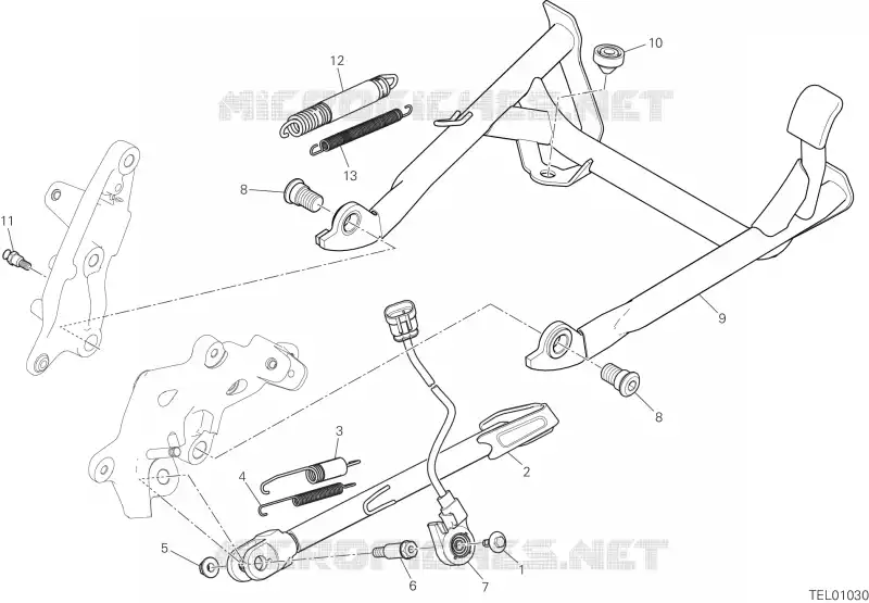 BEQUILLE LATERALE Ducati Moto Multistrada 2022 Multistrada V2 S Travel  Multistrada V2 S Travel