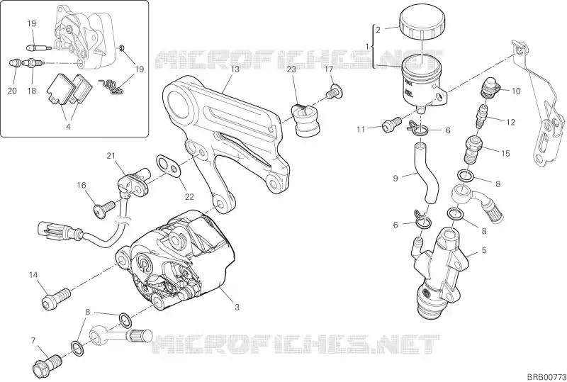 SYSTÈME DE FREIN ARRIERE Ducati Moto Monster 2022 Monster +  Monster +