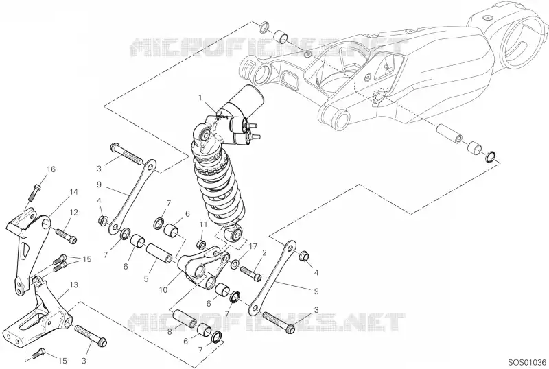 AMORTISSEUR ARRIERE Ducati Moto Streetfighter 2022 Streetfighter V4 SP  Streetfighter V4 SP
