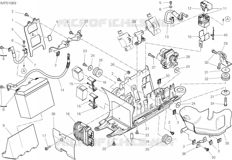 SUPPORT BATTERIE Ducati Moto Diavel 2022 XDiavel Dark  XDiavel Dark