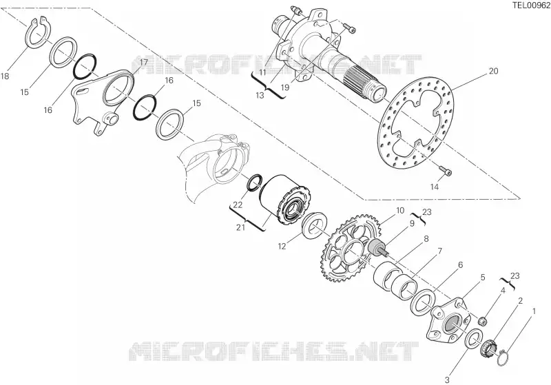 MOYEU DE ROUE - CHAINE - DISQUE ARRIERE Ducati Moto Monster 2005 Monster S4R  Monster S4R