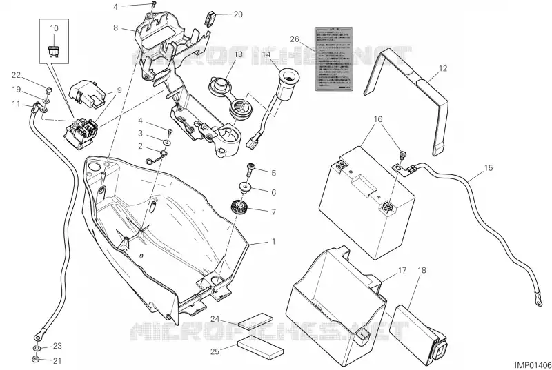 SUPPORT BATTERIE Ducati Moto Hypermotard 2022 Hypermotard 950 RVE  Hypermotard 950 RVE