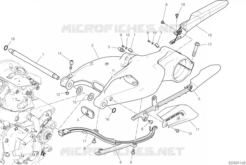 BRAS OSCILLANT Ducati Moto Hypermotard 2022 Hypermotard 950 SP  Hypermotard 950 SP