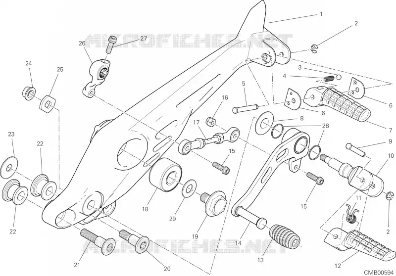 REPOSE PIEDS GAUCHE - SELECTEUR Ducati Moto Scrambler 2023 Scrambler 800 Next-Gen Icon  Scrambler 800 Next-Gen Icon