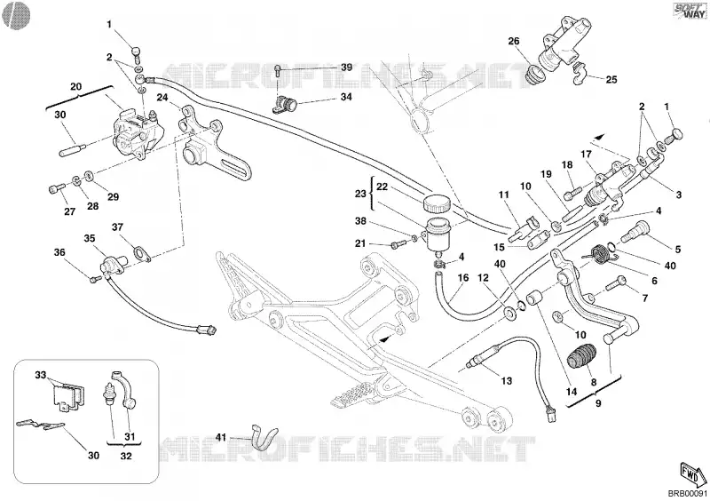 SYSTÈME DE FREIN ARRIERE Ducati Moto Monster 2004 Monster 1000  Monster 1000