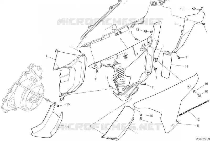 CARÉNAGE GAUCHE Ducati Moto Multistrada 2023 Multistrada V4 S Travel Radar  Multistrada V4 S Travel Radar