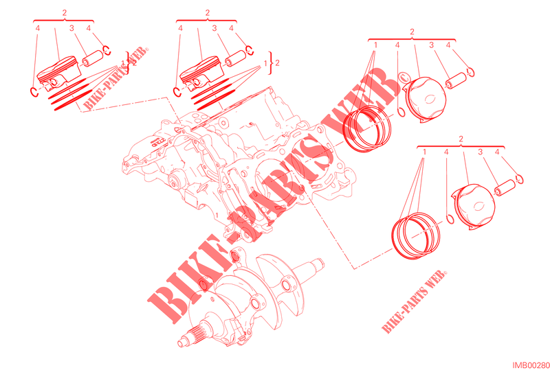 CYLINDRES   PISTONS pour Ducati Multistrada V4 S Radar 2023