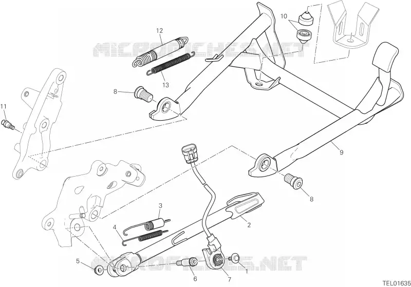 BEQUILLE LATERALE Ducati Moto Multistrada 2023 Multistrada V2 S Travel  Multistrada V2 S Travel