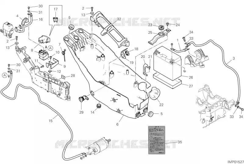 SUPPORT BATTERIE Ducati Moto Multistrada 2023 Multistrada V4 Rally Travel Radar  Multistrada V4 Rally Travel Radar