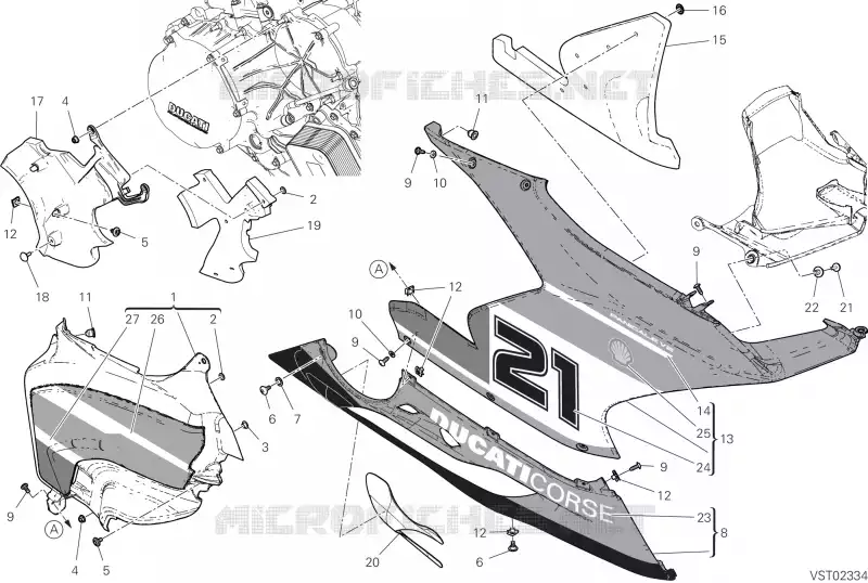 CARÉNAGE DROIT Ducati Moto SUPERBIKE 2023 PANIGALE V2 TROY BAYLISS  PANIGALE V2 TROY BAYLISS