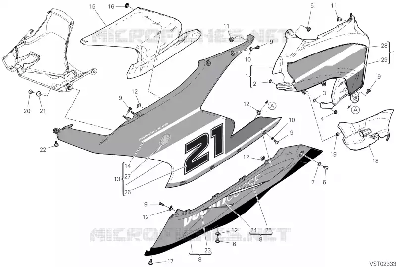 CARÉNAGE GAUCHE Ducati Moto SUPERBIKE 2023 PANIGALE V2 TROY BAYLISS  PANIGALE V2 TROY BAYLISS