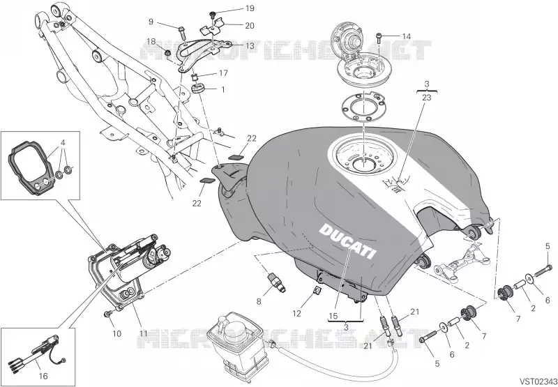 RESERVOIR D'ESSENCE Ducati Moto SUPERBIKE 2023 PANIGALE V2 TROY BAYLISS  PANIGALE V2 TROY BAYLISS