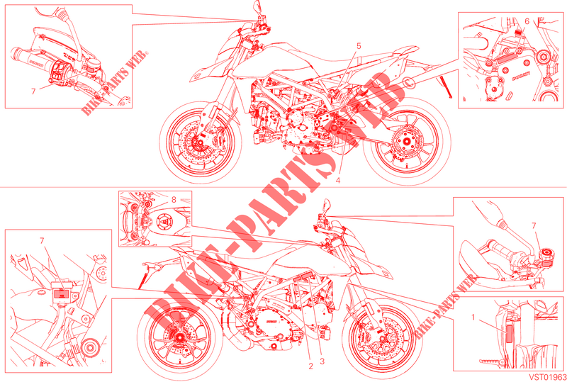 ETIQUETTE AVERTISSEMENT pour Ducati HYPERMOTARD 950 2023