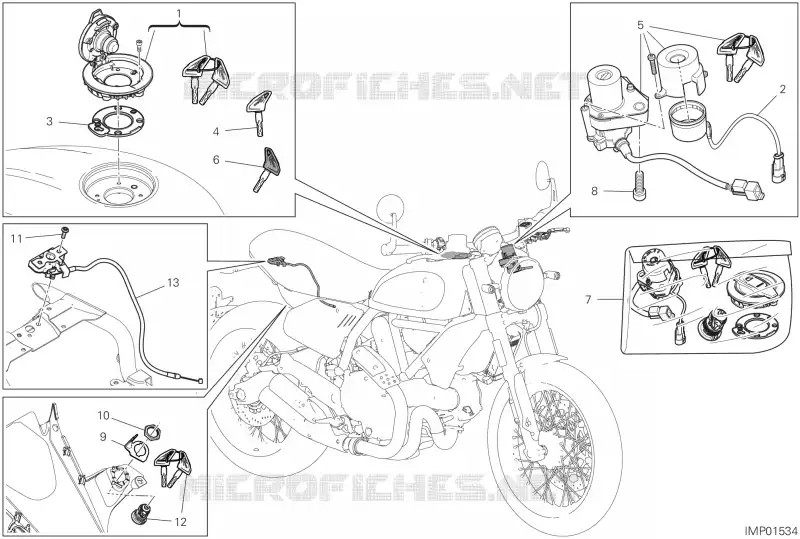 PIECES ELECTRIQUES Ducati Moto Scrambler 2024 Scrambler 800 Nightshift Next-Gen  Scrambler 800 Nightshift Next-Gen